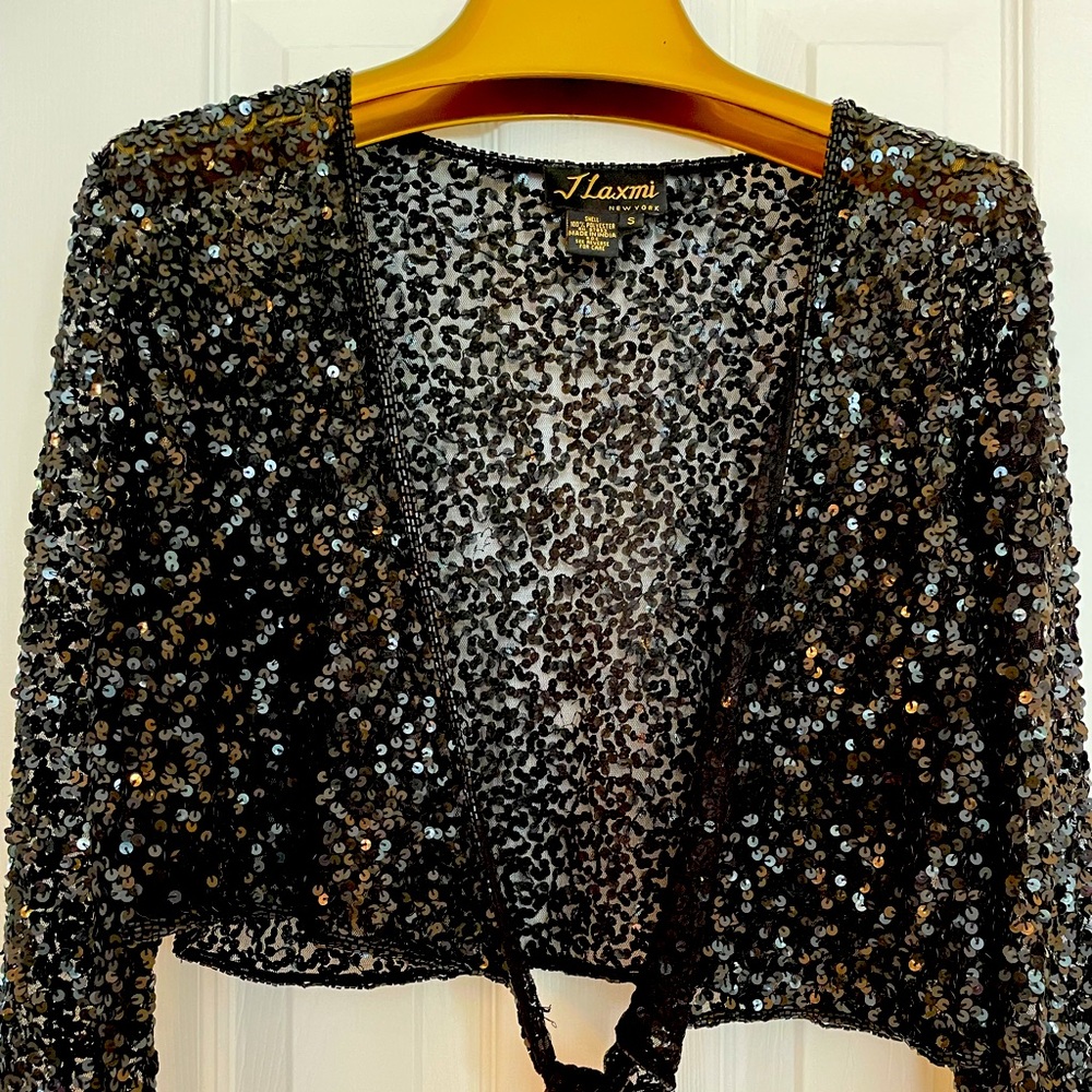 Black evening beaded bolero with Paulette a